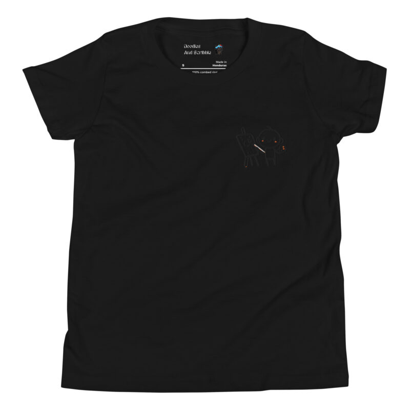 Little Artist - Youth Tee with Stick Figure Canvas Doodle