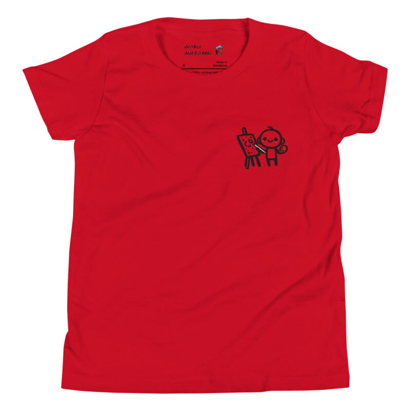 Little Artist T-Shirt - Stick Figure Canvas Doodle alternate view
