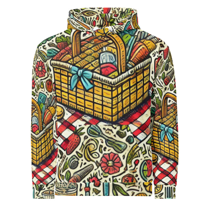 Summer Picnic Hoodie with Lively Doodle Artwork alternate view
