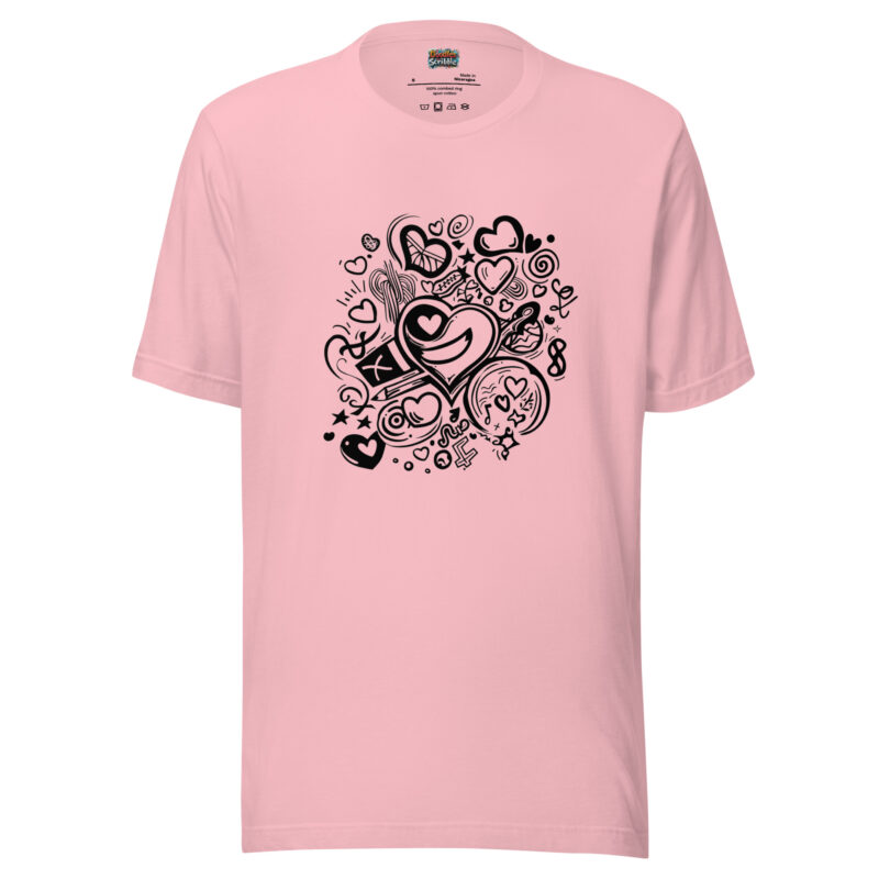 Love Doodle T-Shirt - Heartfelt Scribbles