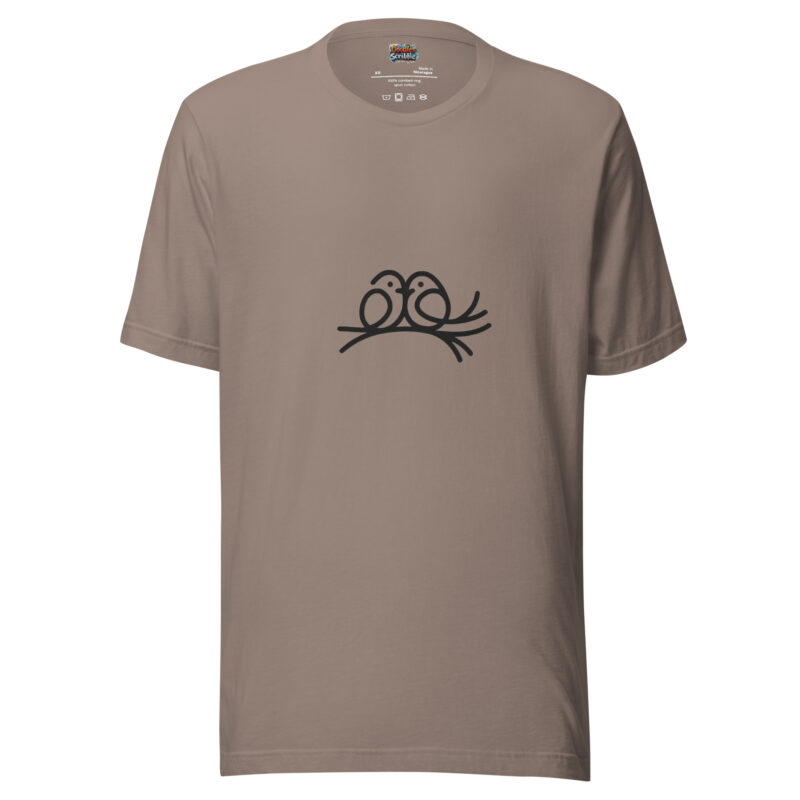 Lovebirds T-Shirt - Romantic Perch Doodle alternate view