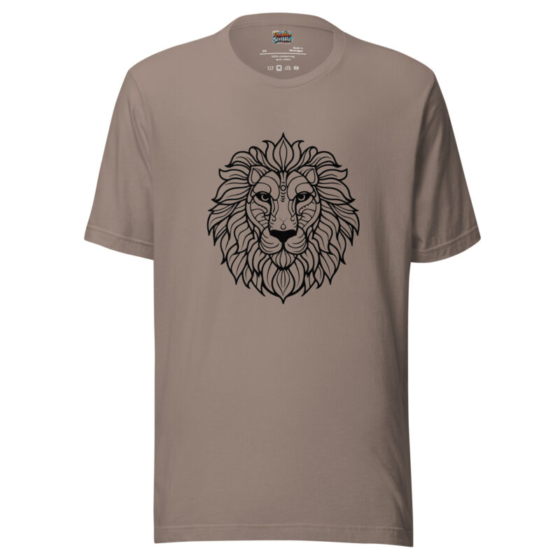 Lion Tribal Art T-Shirt - Majestic Mane Design alternate view