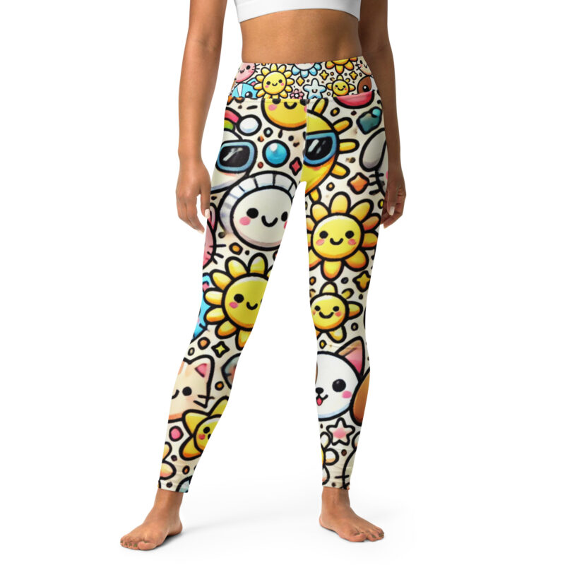 Yoga Leggings with Fun Cute Doodles