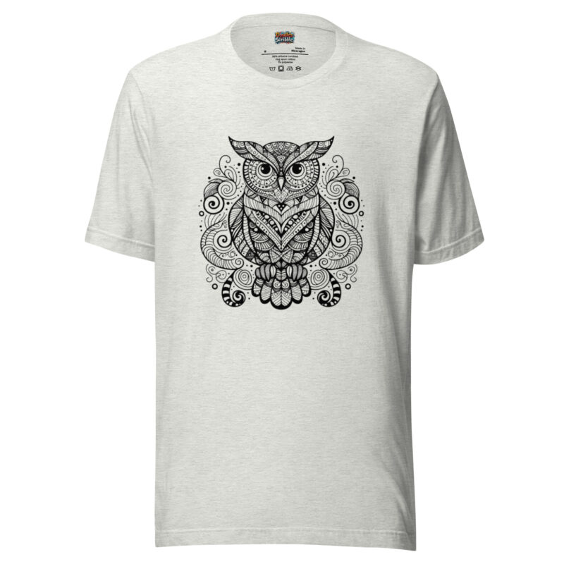 Zentangle Owl T-Shirt - Nocturnal Wisdom alternate view