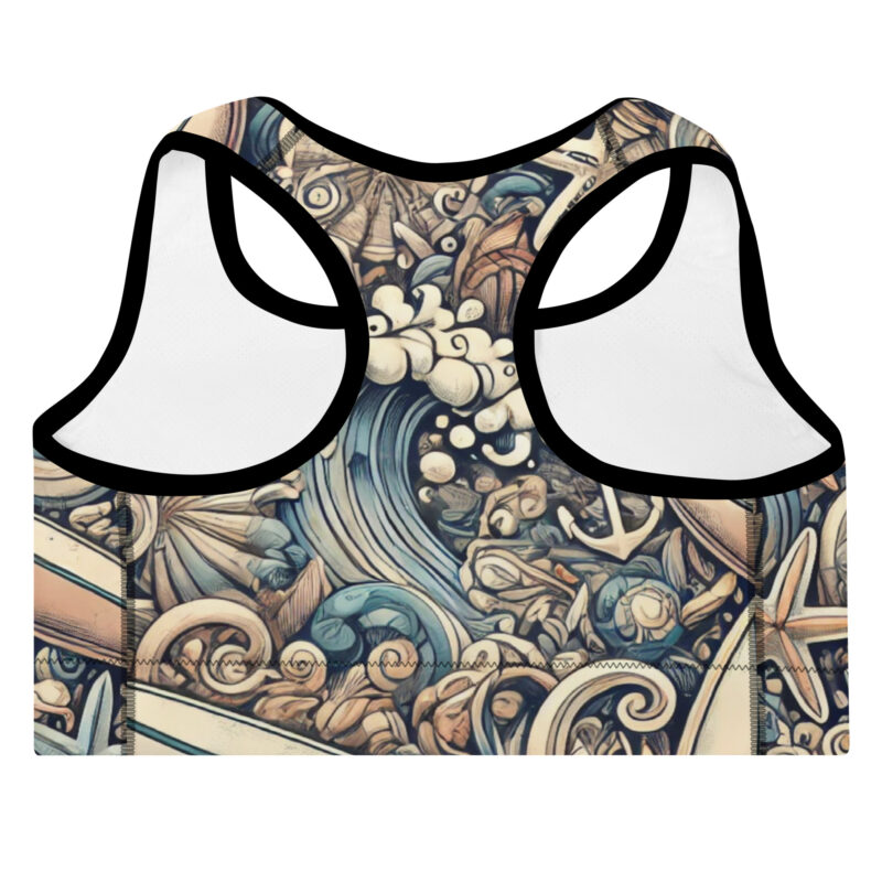 Ocean Adventure Padded Sports Bra in Summer Doodle Pattern alternate view