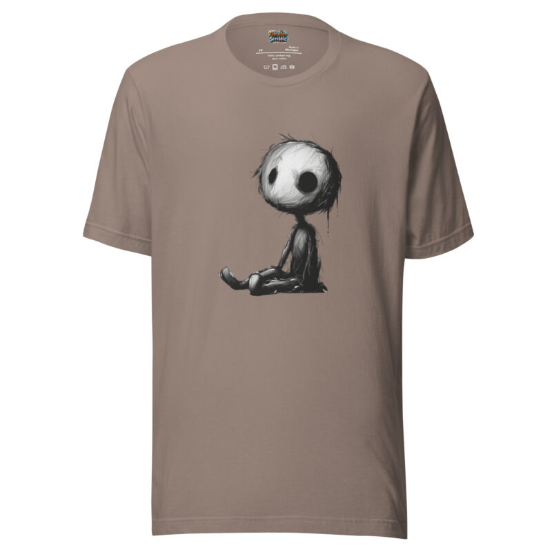 Pensive Doodle Sketch T-Shirt - Enigmatic Ink Design