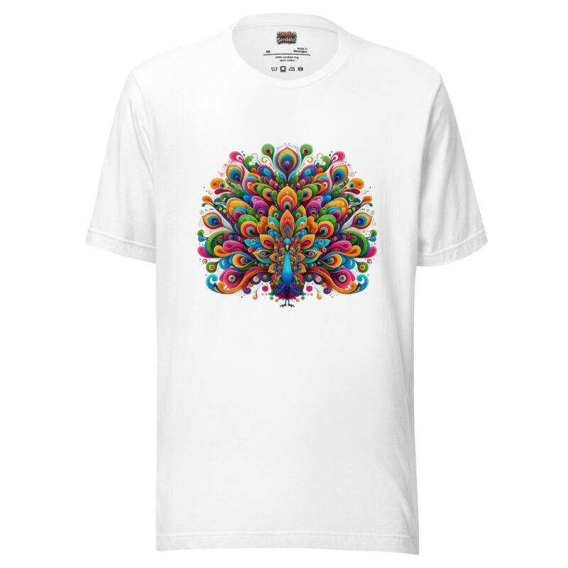 Psychedelic Peacock T-Shirt - Vibrant Majesty