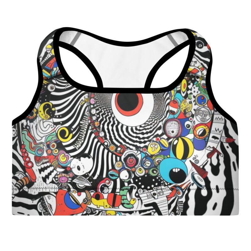 Psychedelic Swirl Doodle Padded Sports Bra - Eye of Imagination