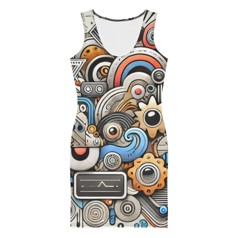Radiant Cool Doodle Bodycon Dress