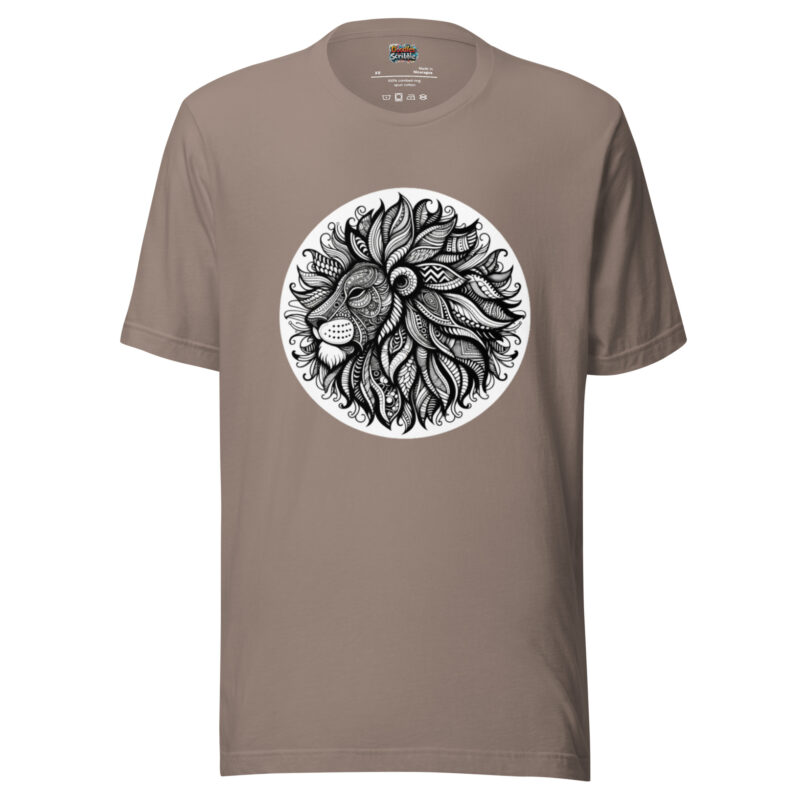 Zentangle Lion T-Shirt - Regal Roar of the Wilderness alternate view