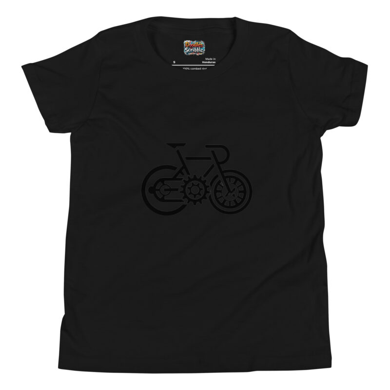 Simple Gear Bike T-Shirt - Ride Easy Doodle Design alternate view