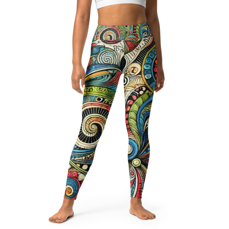 Scribble Diffusion Artistic Fantasy Abstract Doodle Yoga Leggings