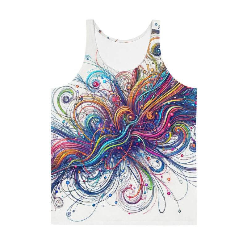 Scribble Diffusion Colour Explosion Abstract Doodle Tank Top