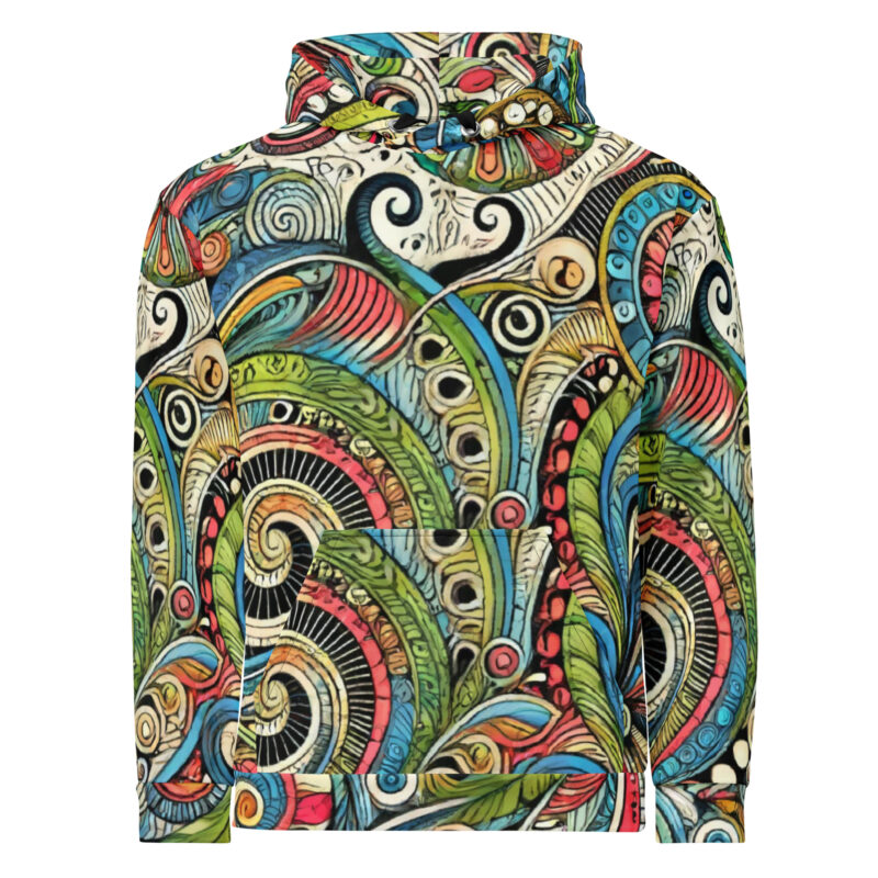 Vibrant Mosaic Doodle Hoodie alternate view