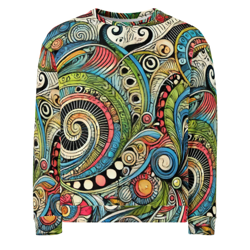 Scribble Diffusion Whimsical Abstract Doodle Sweatshirt