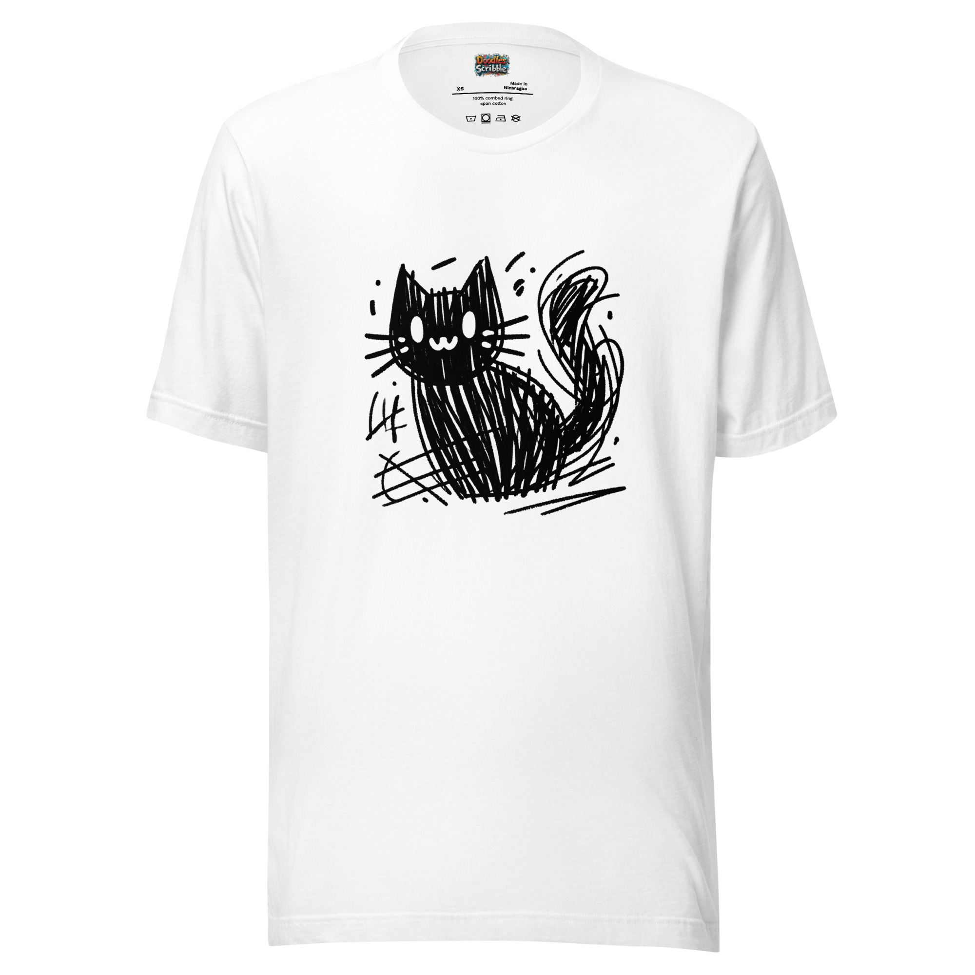 Scribbled Black Cat Design for Halloween T-Shirts product image