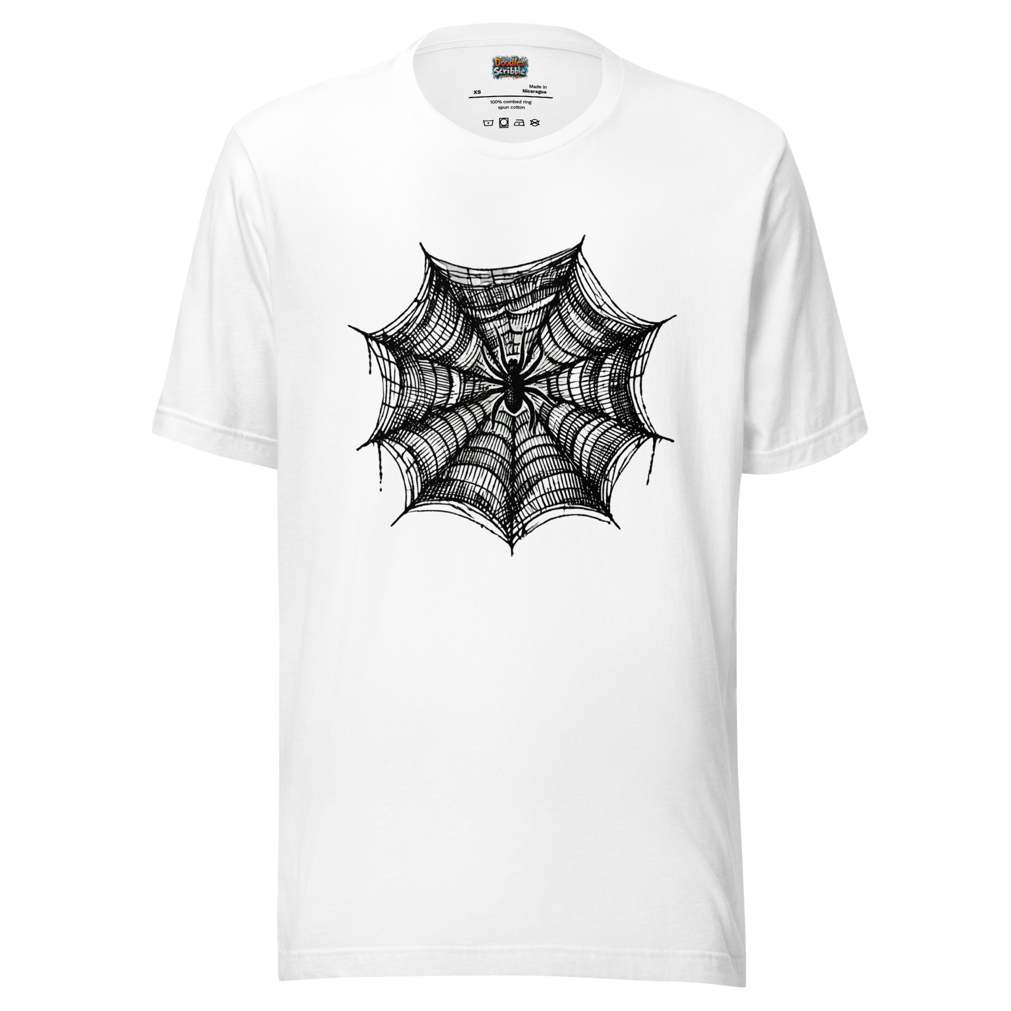 Scribbled Spider Web Design for Halloween T-Shirts product image