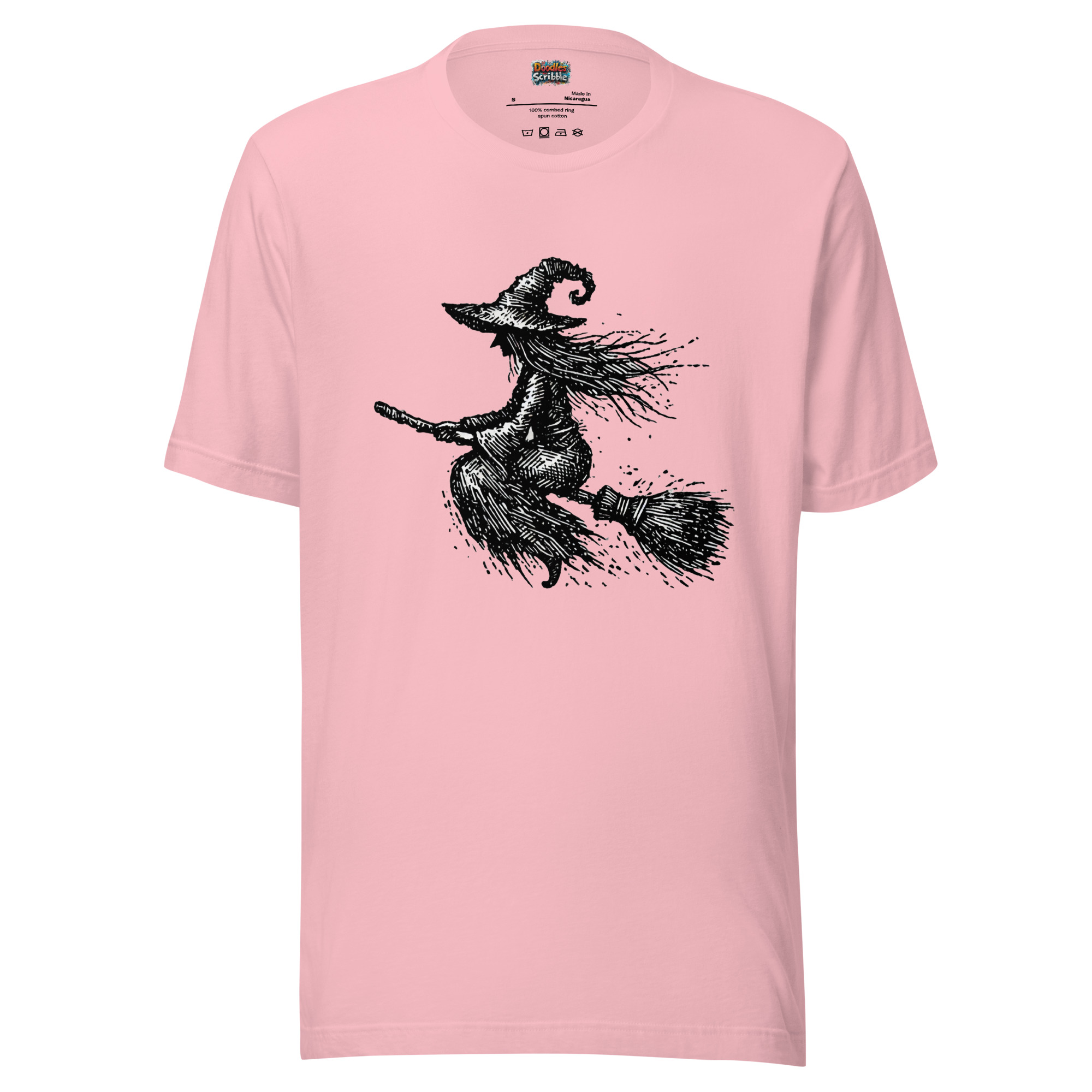 Witch Broomstick Scribble T-Shirt for Halloween alternate view