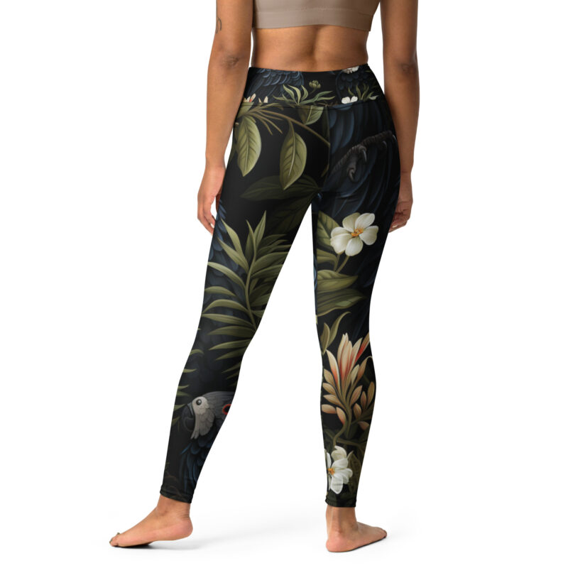Aviary Yoga Leggings with Serene Bird Artwork alternate view