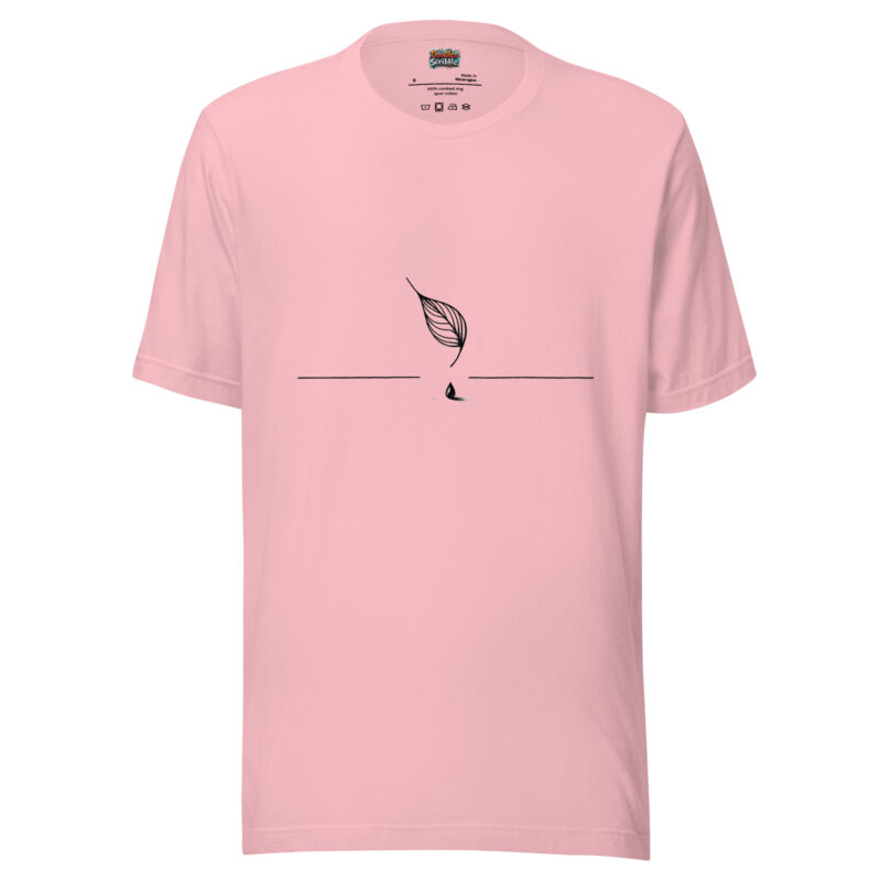 Solitary Leaf Doodle T-Shirt - Single Simplicity