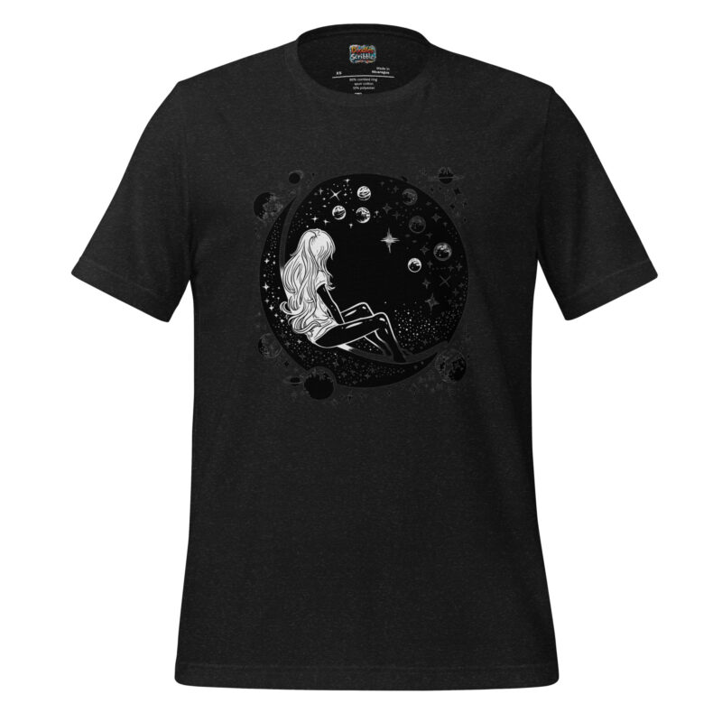 Moonlit Muse T-Shirt - Solitary Lunar Embrace alternate view