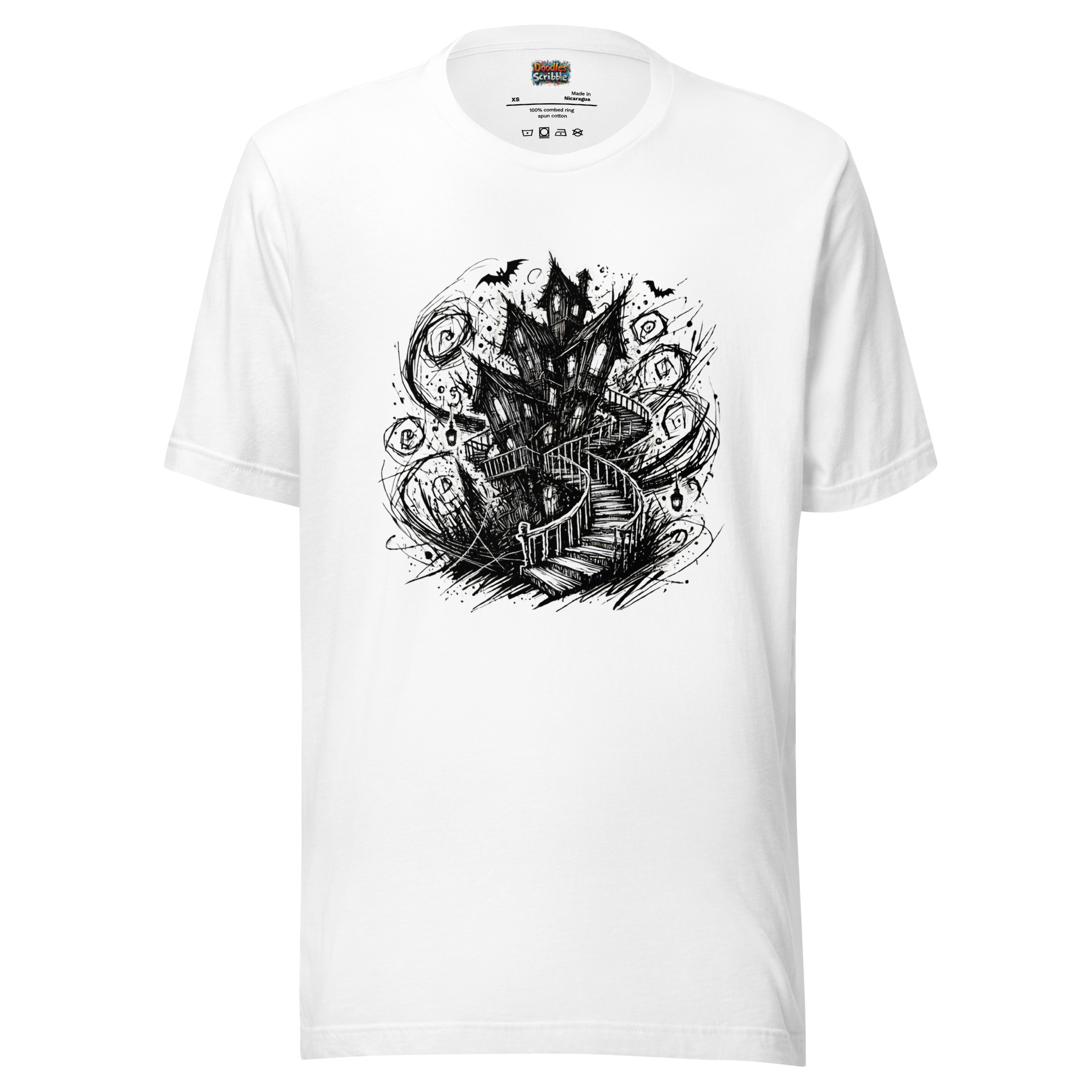 Spooky Haunted House Scribble with Twisting Stairs product image