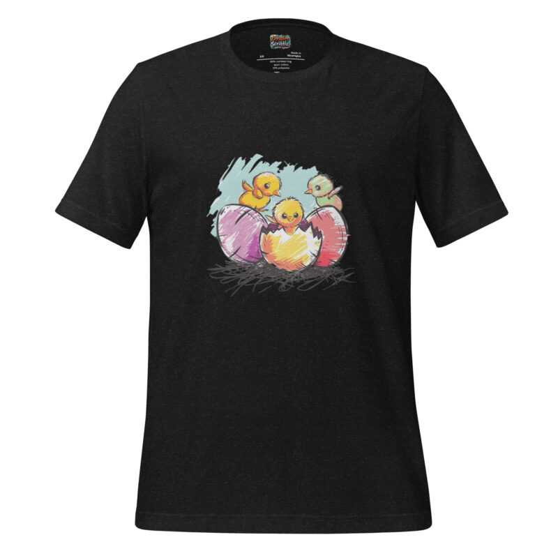 Chicks and Eggs T-Shirt - Springtime Hatchlings Doodle alternate view