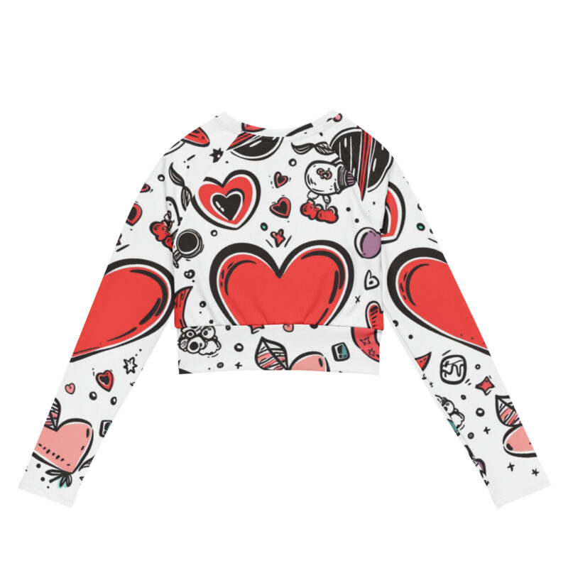 Stellar Embrace Long Sleeve Crop Top - Valentine's Doodles Edition alternate view