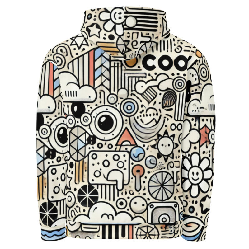 Geometric Cloud Hoodie with Funky Shapes alternate view