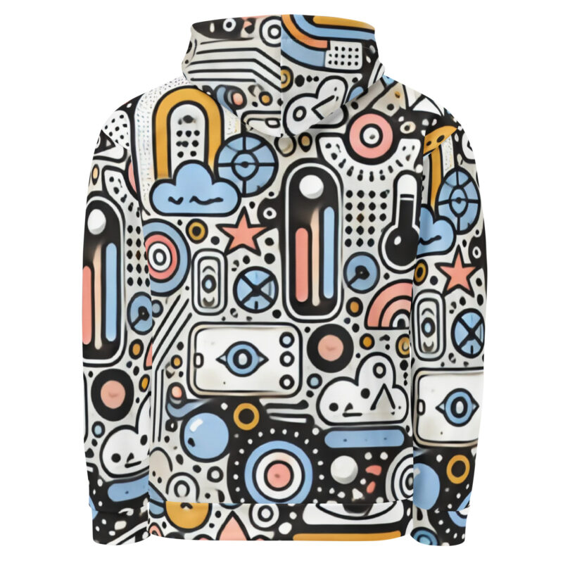 Cloudline Geometric Doodle Hoodie with Abstract Shapes alternate view