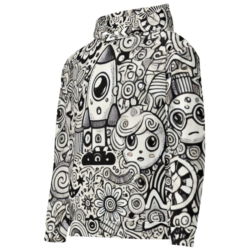 Cool Doodles Hoodie with Casual Artistic Design alternate view