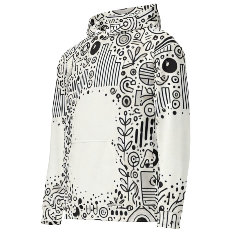 Geometric Doodle Hoodie with Cool Doodles Design alternate view