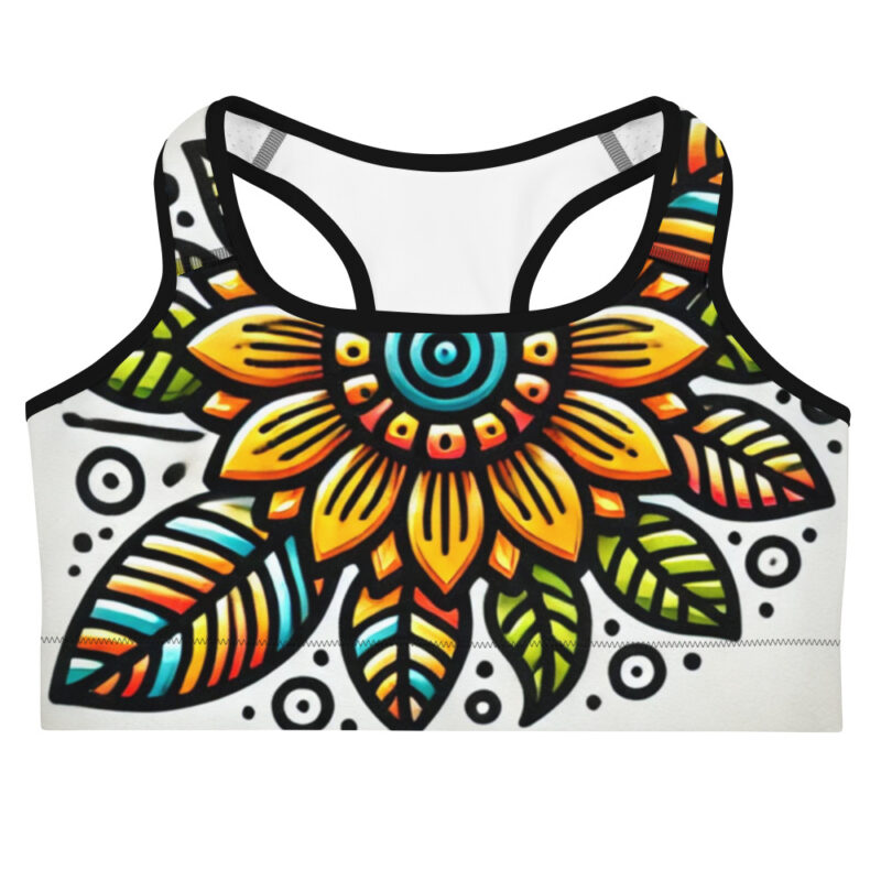 Sunflower Blossom Floral Sports Bra