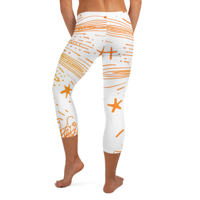 Sunrise Doodle Cross Celebration Capri Leggings for Easter