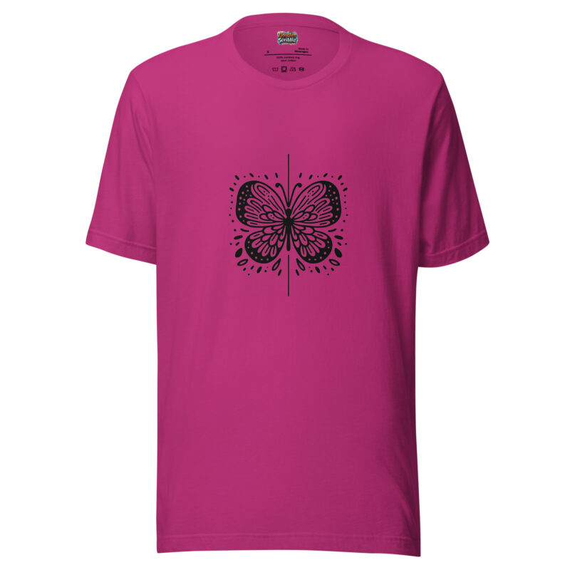Symphonic Butterfly Doodle T-Shirt - Wings of Harmony
