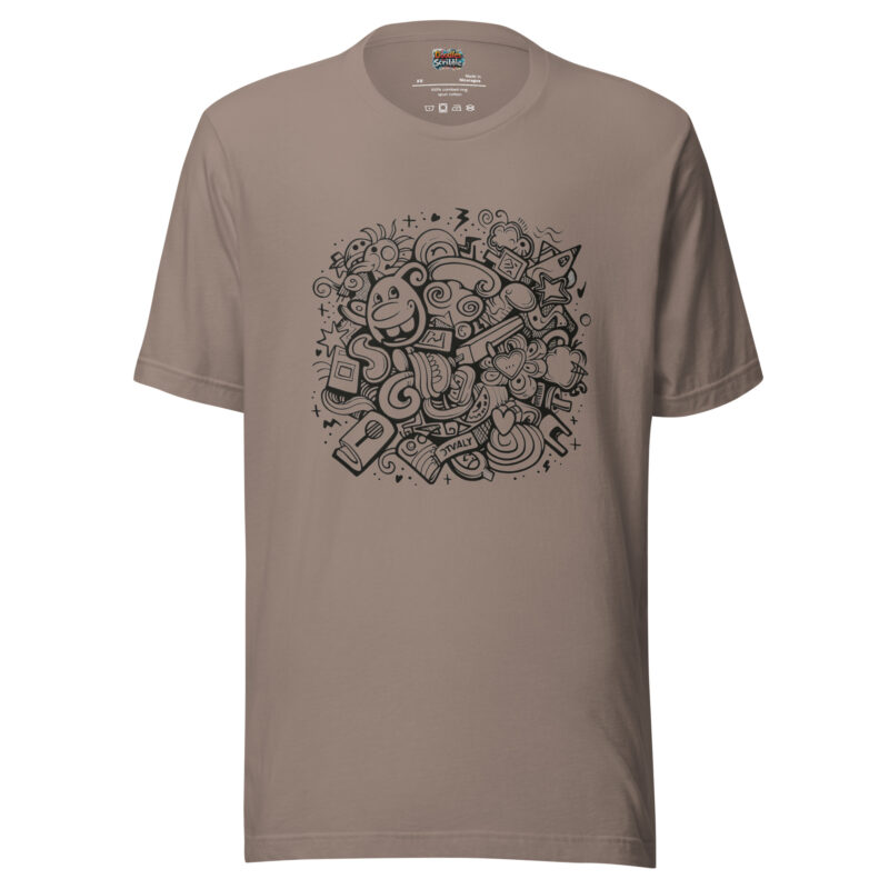 Scribble Composition T-Shirt with Harmonious Doodles alternate view