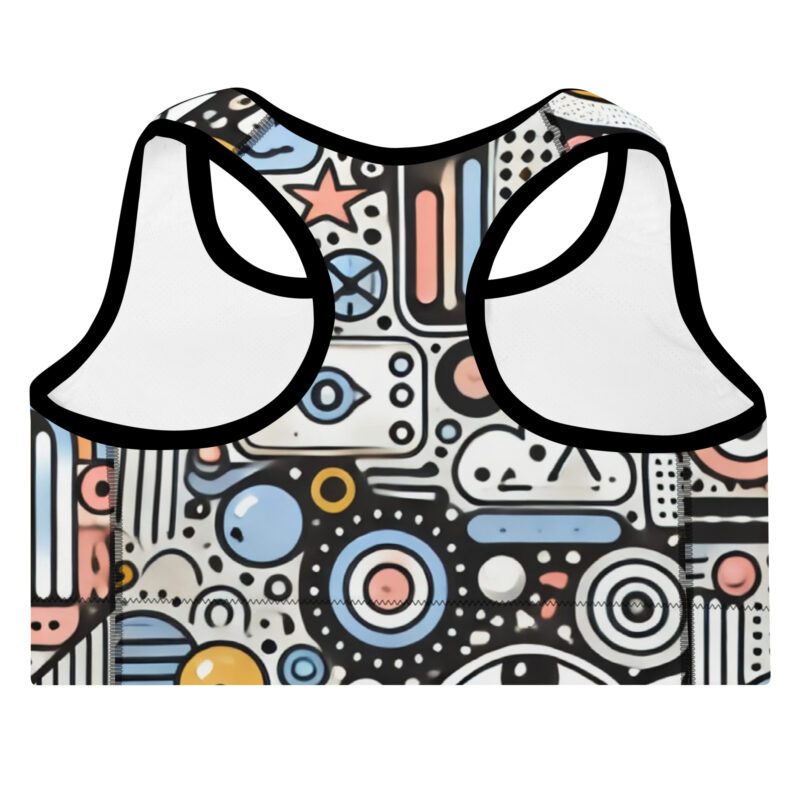Cool Doodles Sports Bra with Whimsical Artwork alternate view