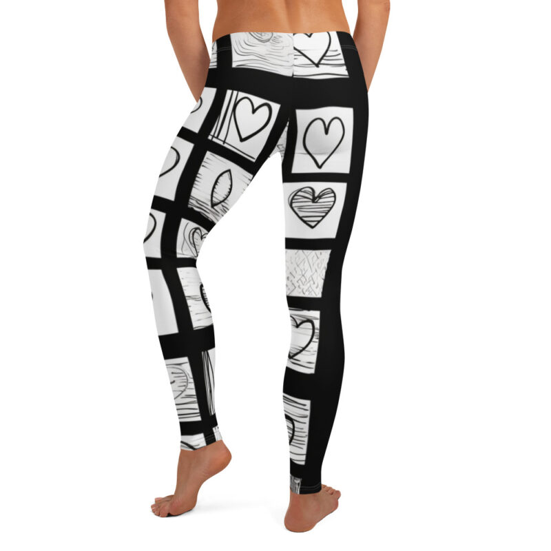 Valentine Amorous Affair Leggings with Doodle Design alternate view