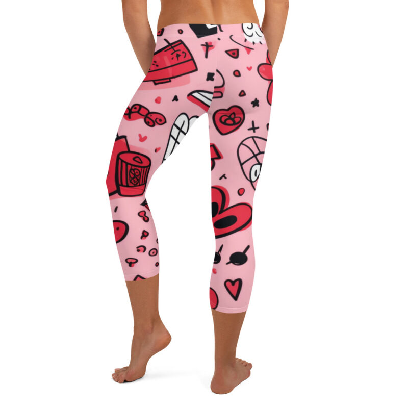 Valentine's Doodle Capri Leggings - Active Affection