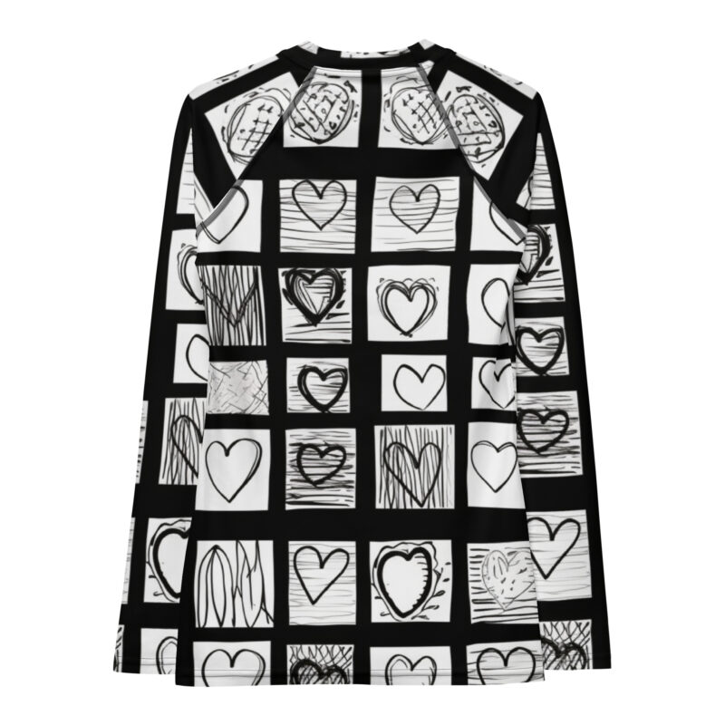 Valentine Heart-Filled Rash Vest with Doodle Heart Design alternate view