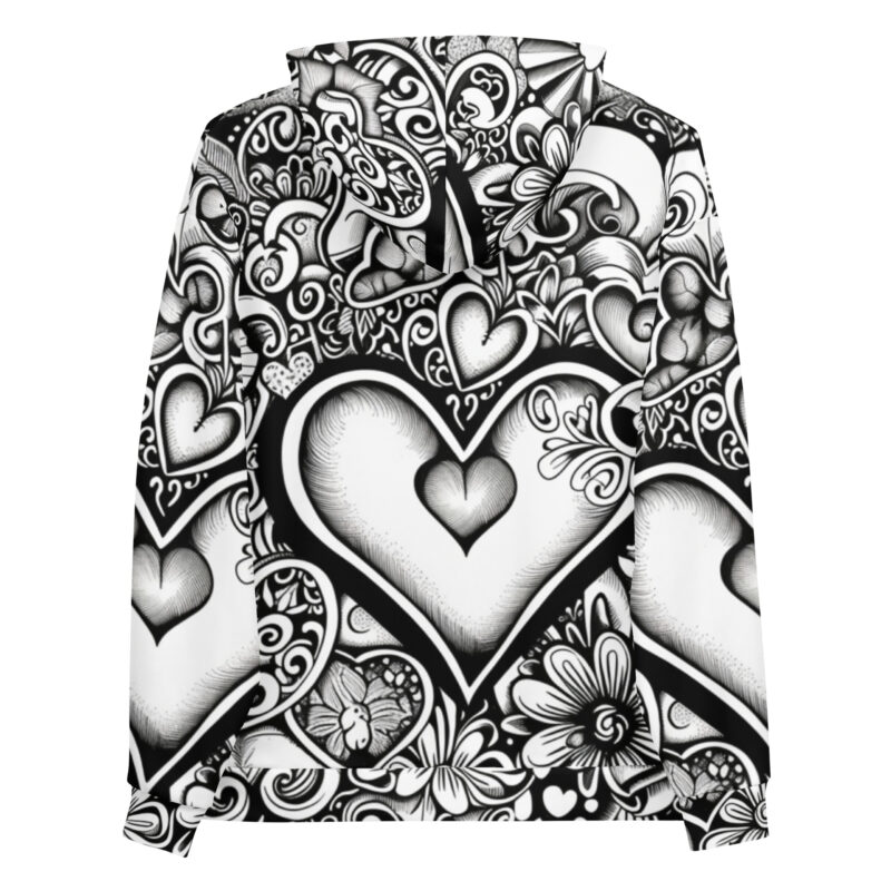 Floral Heart Hoodie with Valentine’s Doodle Design alternate view