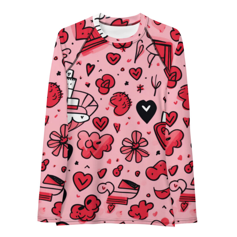 Valentine's Doodle Rash Vest - Stylish Protection for Sea Lovers