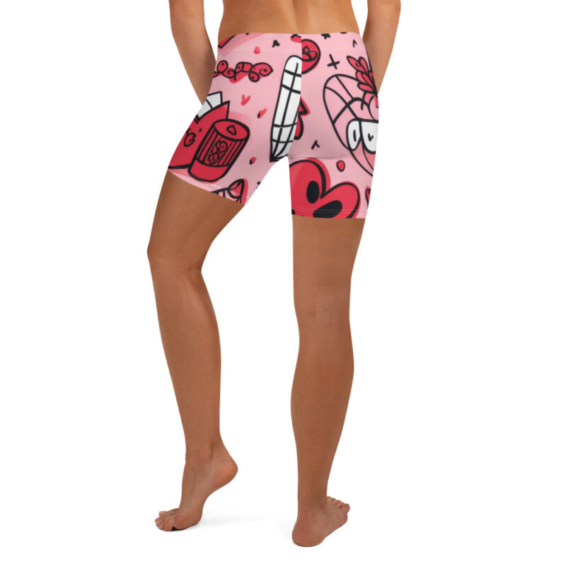 Valentine's Doodle Shorts with Sweet Sketches Design alternate view