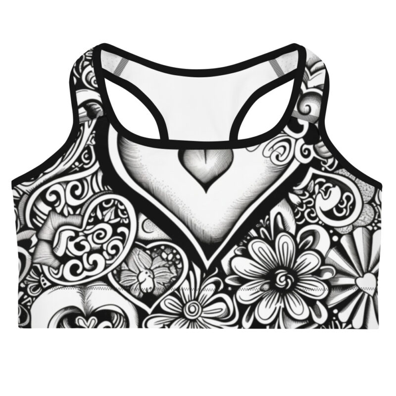 Valentine's Doodle Sports Bra - Active Love