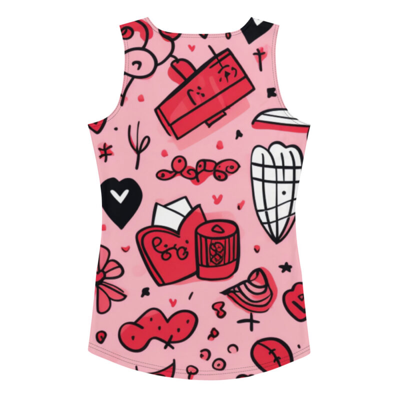 Valentine's Doodle Tank Top - Casual Charm for the Loving Soul