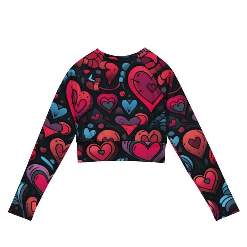 Valentine's Doodles Long Sleeve Crop Top - Chic Expression alternate view