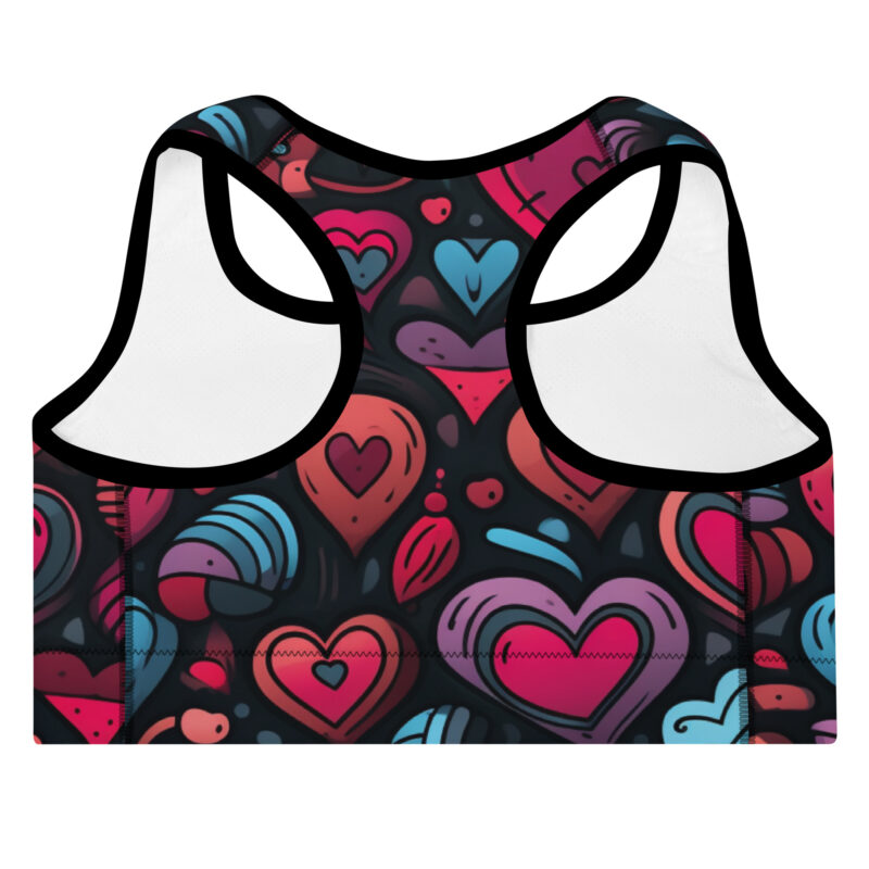 Valentine's Doodles Padded Sports Bra - Supportive Embrace alternate view