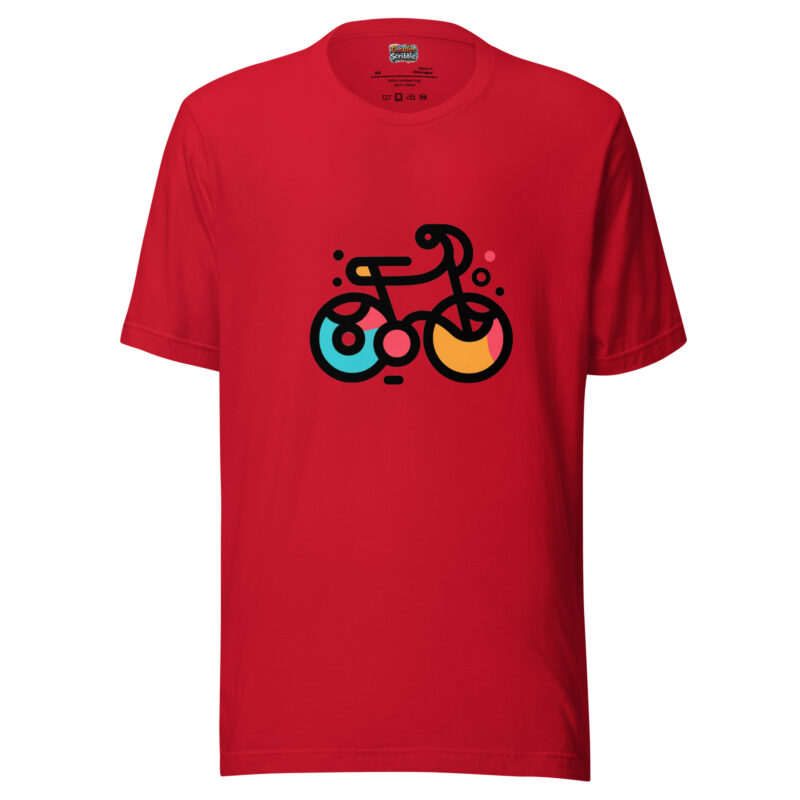 Vibrant Bicycle Doodle Art T-Shirt