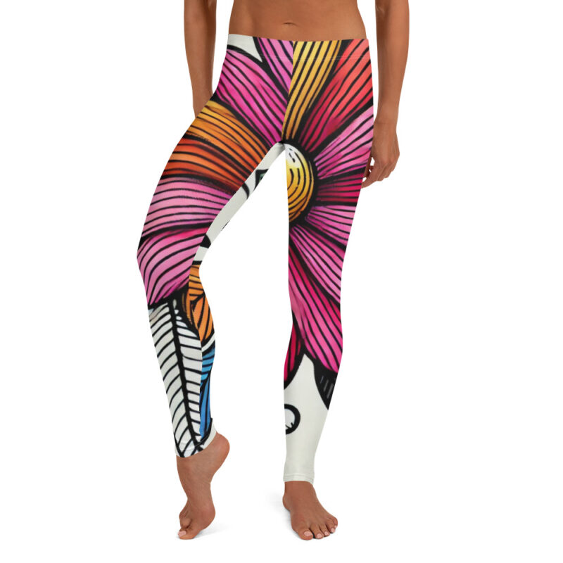 Vibrant Blossoms Active Workout Leggings