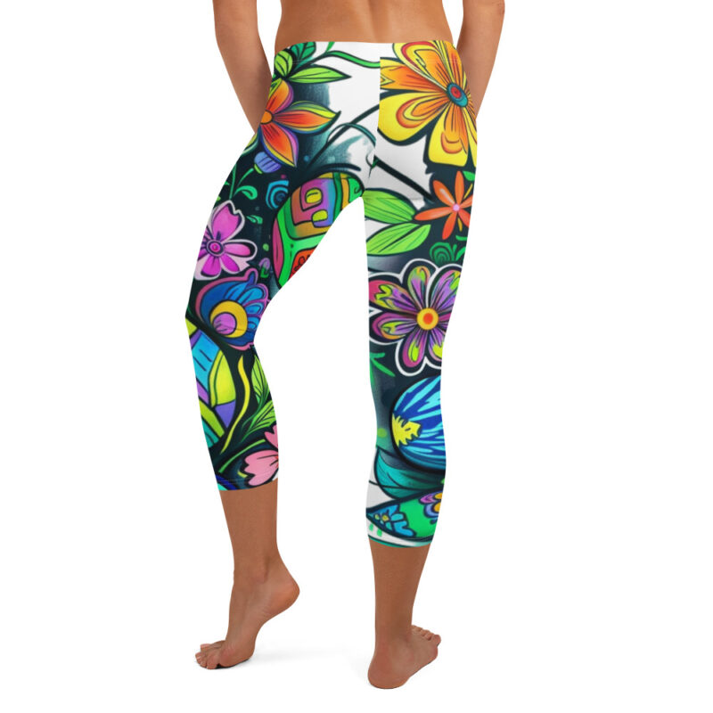 Vibrant Easter Bloom Capri Leggings